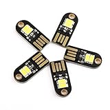 DROK® 5PCS Portable Energy Efficient Kids Child Night Light, 5V 100mA LED Keychain Light, USB Laptop Keyboard Light, White Brightest LED Lamp for Emergency Security Lighting Home Decoration