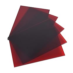 5 Pack Acrylic Sheet Red Transparent Colored