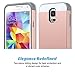 ULAK S5 Case, Galaxy S5 Case for Women, Hybrid Dual Layer Slim Fit Shockproof Protective Case Cover for Samsung Galaxy S5 / Galaxy SV/Galaxy S V/Galaxy i9600 2014 Rose Gold/Gray