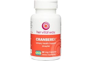 her vital way Cranberex - Cranberry Pills for Women and Men - Cranberry Supplement with 36mg PAC - Cranberry Extract Capsules for Urinary Tract Health and Kidney Care - 60 Veg Capsules