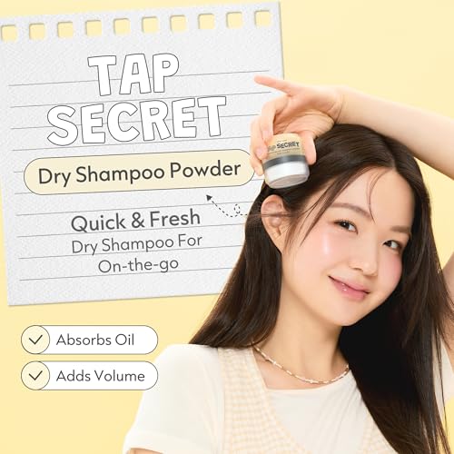 I DEW CARE Biotin Dry Shampoo - Tap Secret Original | Instantly Refresh Hair Root Boosting Powder, Black Ginseng, Biotin | Vegan, Gluten-free, For Fuller Looking Hair, Travel-Friendly, 0.24 Oz
