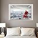 Highpot 3D Fake Windows Wall Stickers Removable Faux Windows Wall Decal Christmas Wall Sticker (A)