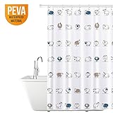 Tatkraft Funny Sheep Shower Curtain 180X180 cm Waterproof Peva Material with 12 oval Rings