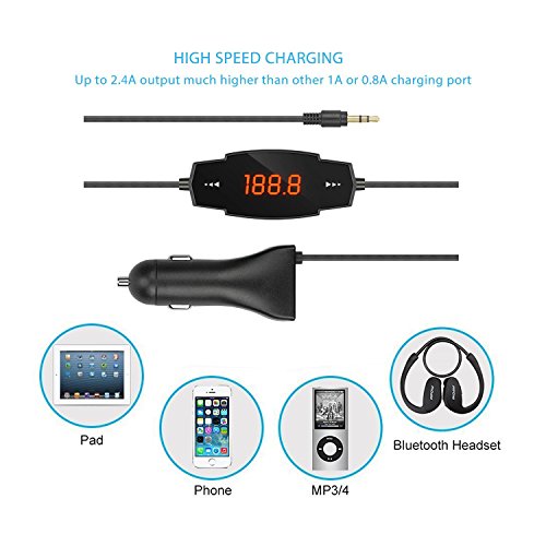 Buy FM Transmitter, Pugo Top Universal Wireless FM Frequency Radio Car