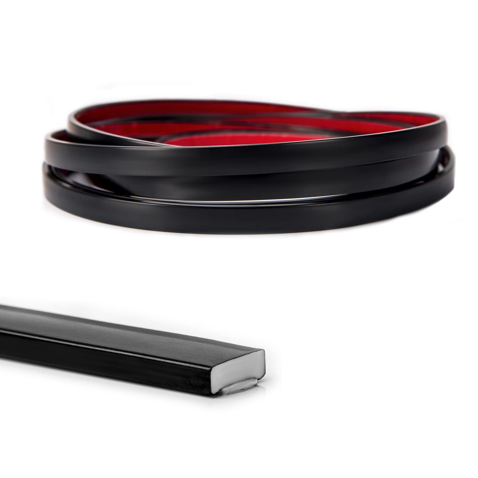 Photo 1 of Art3d 30 Ft Peel and Stick Flexible Vinyl Molding Trim for Wall Tile Edges, Kitchen backsplash, Mirrior Frame in Black