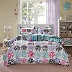 Mi Zone Carly Comforter Set, Doodled Circles Polka