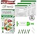 SOUSVIDE ART Reusable Vacuum Seal Bags with Vacuum Sealer, 37pcs - 30 Cooking and Storage Bags of 3 Sizes with Pump and Sous Vide Cooker Accessories - Food Safe Kit, Keeps Food Fresh
