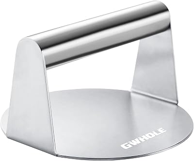 GWHOLE 5.5 Inch Burger Smash Press 304 Stainless Steel Smasher