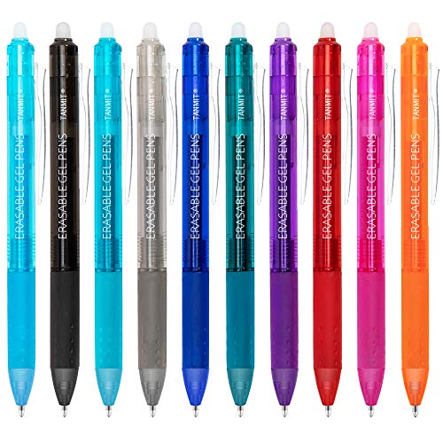Retractable Erasable Gel Pens Clicker Fine Point, 10 Colors Gel Ink Pen for Writing Planners, Make Mistakes Disappear - Thumbnail 7