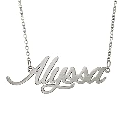 Aoloshow Dainty Alyssa Name Necklace Silver