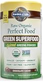 Garden of Life Vegan Green Superfood Powder - Raw Organic Perfect Whole Food Dietary Supplement, Chocolate, 11.9oz (338g) Powder