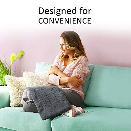 Heating Pad XL King Size by Paramed - Extra Large 12" x 24" - Moist/Dry Heat Therapy Functions & Auto Shut-Off - for Neck, Back, Shoulder, Menstrual Pain & Sore Muscle Relief - Machine-Washable