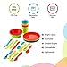Plaskidy Kids Plastic Dinnerware Set of 24 Piece - Includes 4 Kids Plates and Bowls & Cups with Utensils Brightly Colored for Toddler & Kids - Kids Dishes Dishwasher/Microwave Safe Reusable BPA Free