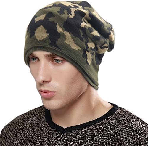 NKIPORU Unisex Slouchy Winter Hats Knitted Beanie Boyfriend's Skull Caps Warm Ski Hat (Camouflage 1)