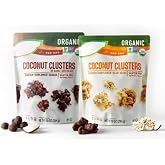 Keto Coconut Clusters: 1 Plain &amp; 1 Dark Chocolate 10 oz Simply Nature Bag | Pumpkin, Sunflower, Quinoa, Gluten Free, Low Carbs, Organic, Keto Friendly Snack Food NonGMO