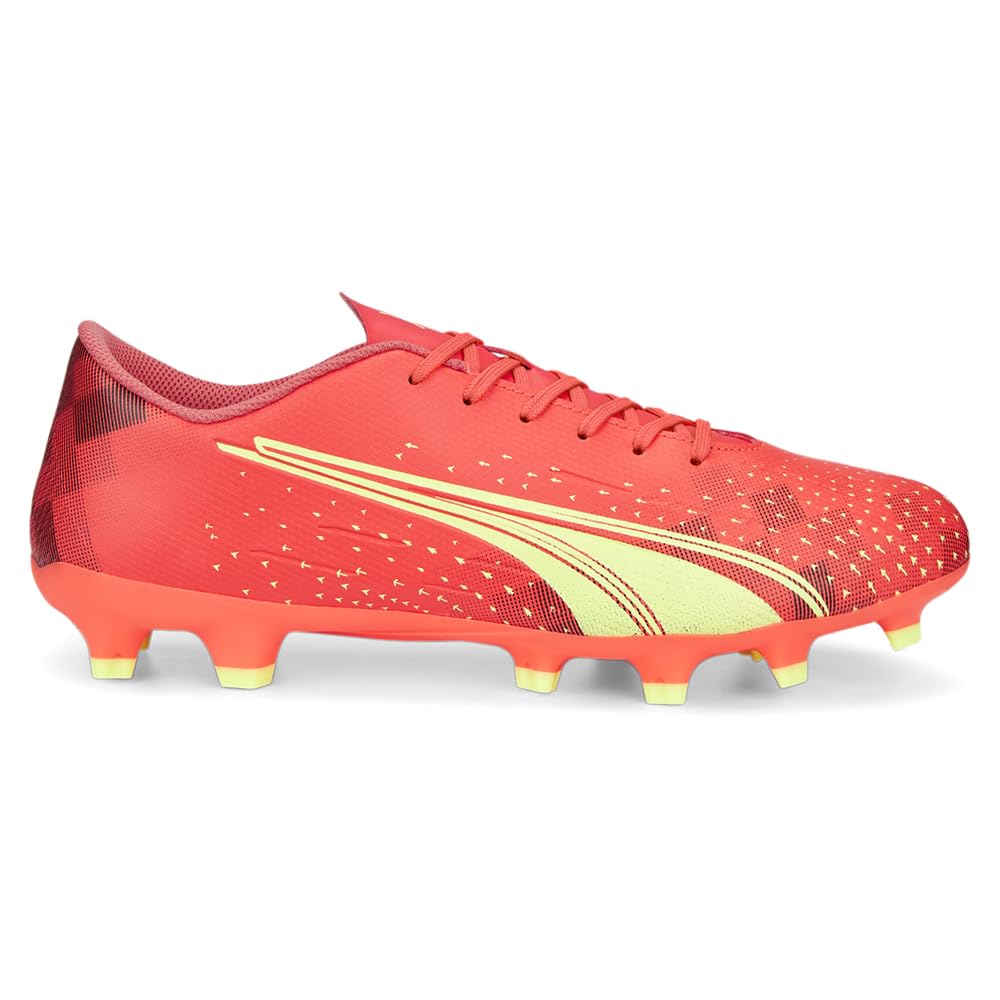 PUMA Mens Ultra Play Firm, Artificial Ground Soccer Cleats, Fiery Coral-Fizzy Light-PUMA Mens Black, 12 Image