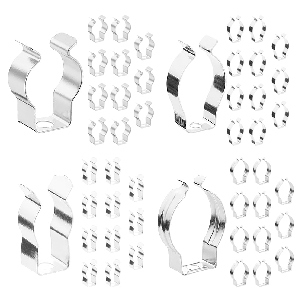 JJ PRIME - 48 x Assorted Various Size Wall Mounted Tool Spring Terry Clips | Tool Clips Storage | Tool Holder Wall Clips Heavy/Light Duty - Garden Tool Tidy for Shed (DIY Clips Springs Assorted)