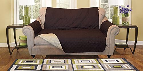 Reversible Furniture Protector Premium - Protects furniture from stains, spills, pets and children accidents (Love Seat, Chocolate/Tan)