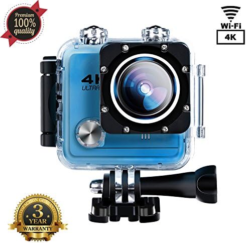 Action Camera SOUTHSTARDIGITAL 4K WIFI 16MP Waterproof Sports Camera Camcorder Underwater 30M HD Sport Video 170 Wide Angle Cam Rechargeable Battery DV Blue