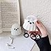 Gtinna 3D Cute Cartoon Ghost Airpods Cover Soft Silicone Rechargeable Airpods Case,AirPods Case Protective Silicone Cover and Skin for Apple Airpods 1st/2nd Charging Case (White)