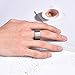King Will Unisex 12mm Tungsten Carbide Wedding Ring Black Interior Silver Engagement Band