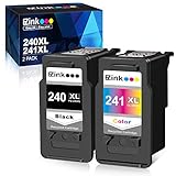 E-Z Ink (TM) Remanufactured Ink Cartridge Replacement for Canon 240 240XL 241 241XL PG-240XL CL-241XL for use with PIXMA TS5120 MG3620 MX472 MX452 MG3520 Printer (1 Black,1 Color, 2 Pack)