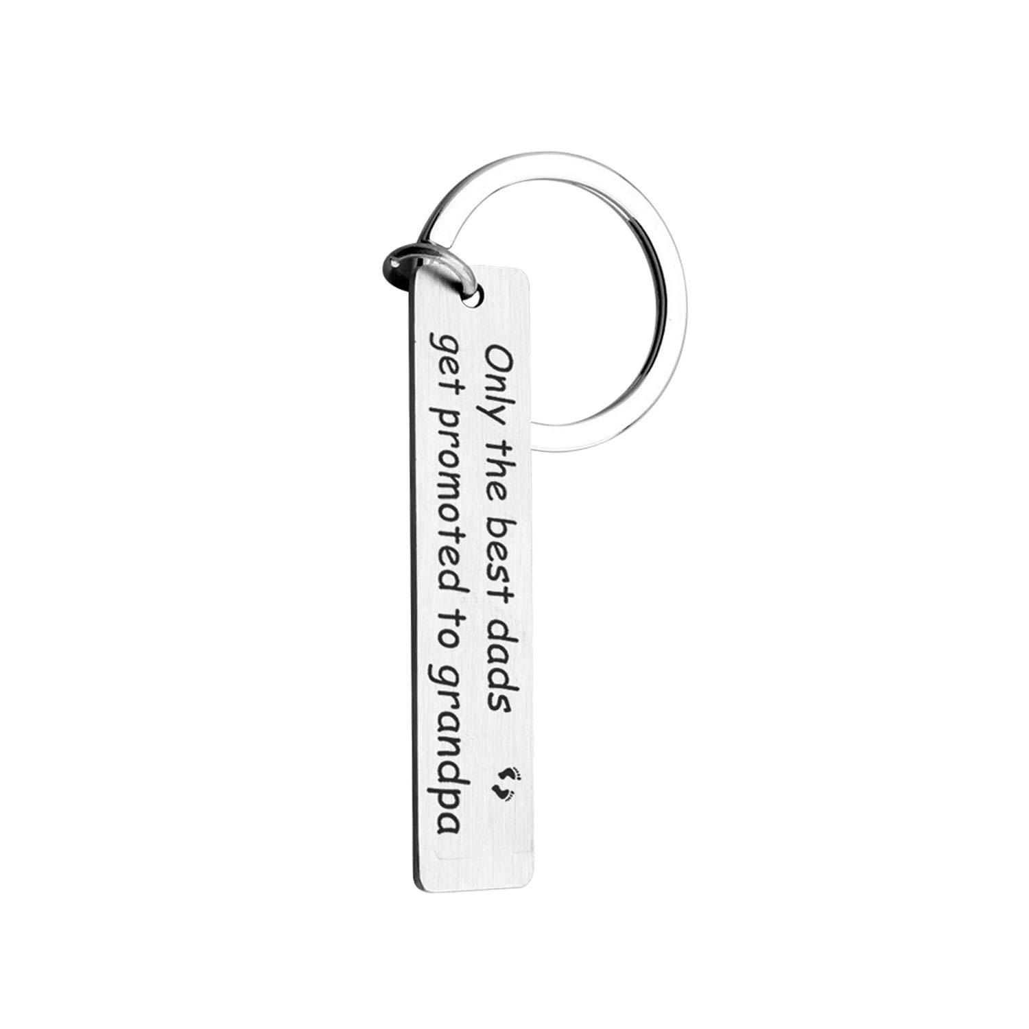 SEDEX Key Rings Tag Engraved I Love You Mothers Father Day Gifts from Daughter and Son Key Chains for Women Best Dad Mum Personalised Keychain with Dog Tag (Best Dad Get Promoted to Grandpa)