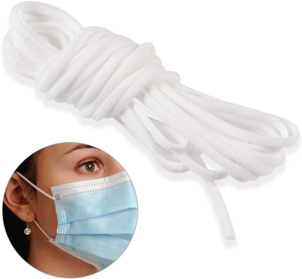 Elastic String for Sewing Stretch Cord Strap Elastic Band White Earloop Thread for Knit Sewing Crafts DIY