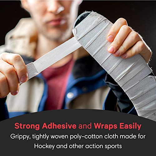Sports Tape White Hockey Tape, 6 Rolls, 1 Inch Wide, 20 Yards Long (Cloth)