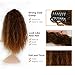 Beauty Angelbella 15 inch Kinky Straight Ponytail Extension, Natural Textured Yaki Wavy Claw Clip in Ponytail Extension, Synthetic Hair Hairpieces with Jaw Clip for Women, Light Brown