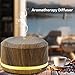 450ml Diffusers for Essential Oils 2 Pack, Wood Grain Aromatherapy Cool Mist Air Humidifier Diffuser with 8 Color Changing Lights for Home Bedroom Office by Doukedge