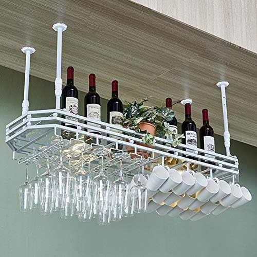 お得セット バー天井用ワイングラスラックハンギンググラスホルダーワインラックデコレーションシェルフレトロスタイルカップハンガーガラス製品ガラスディスプレイキャビネット 80cm 100cm