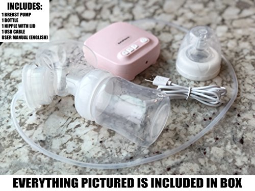 Portable Electric Breast Pump - Compact, Easy to Operate Single Pump for travel. Multiple Settings for Comfort & Effective Milk Flow. USB Powered, Ultra-Light, Ideal for Travel