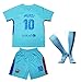 2017/2018 BARCELONA #10 MESSI KIDS AWAY SOCCER FOOTBALL JERSEY & SHORTS SOCKS YOUTH SIZES
