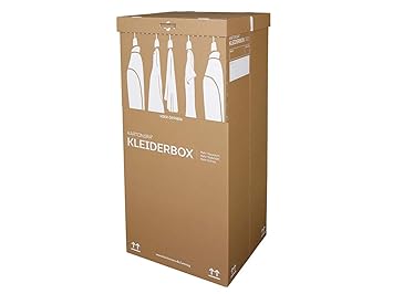 3 KARTONARA Kleiderbox | Profi Kleiderkartons Umzug mit Stange | Kleidung Umzugskartons mit Deckel | verschiedenen Mengen wäh