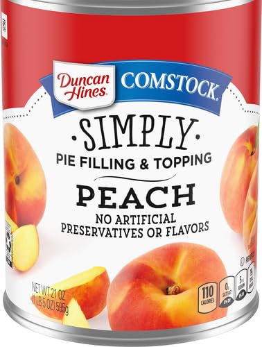 DUNCAN HINES COMSTOCK SIMPLY PIE FILLING & TOPPING, PEACH, 21 OZ