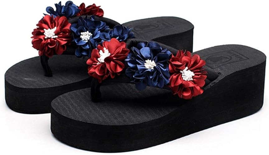 Amazon Thld スポーツサンダル コンフォートサンダル フラワー フラワー 厚底 ビーチサンダル スリッパ レディース のお花のおしゃれかわいいビーサン サンダル 厚底 ビーチサンダル 花リボン サンダル シャワーサンダル 夏 Thld サンダル