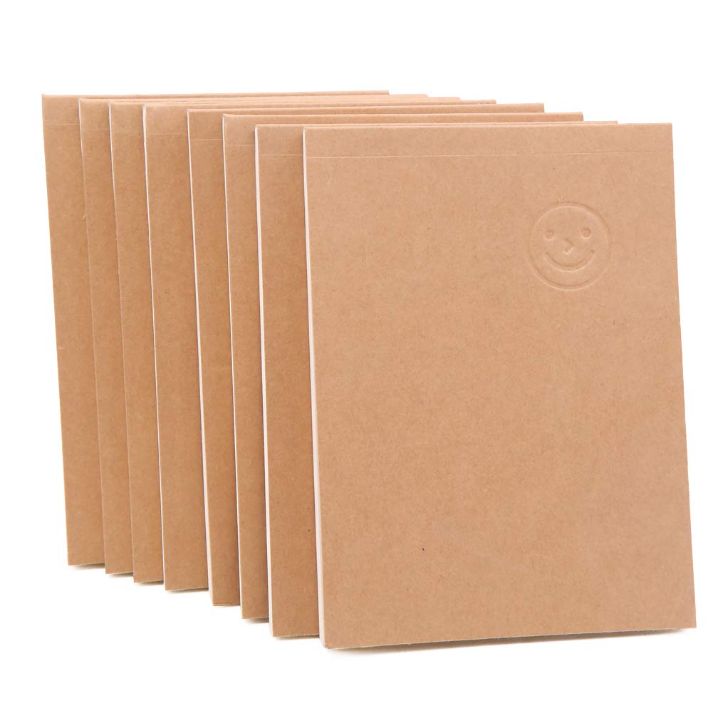 8 Pack Mini Notepad A6 Kraft Cover Blank PageBlank Cover Sketchbook Sketchpad for Travelers, Students, Office, Painting, Writing Sketchbook Memo,60 Sheets