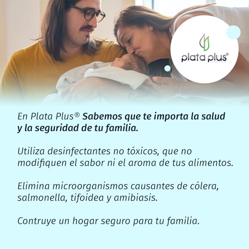 Plata Plus microbicida para agua, frutas y verduras 1000 ml.