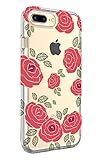 iPhone 7 Plus Case, CASY MALL Hybrid Slim Fit Hard Case Drop Protective Cover for Apple iPhone 7 5.5 Inch Rose Flower