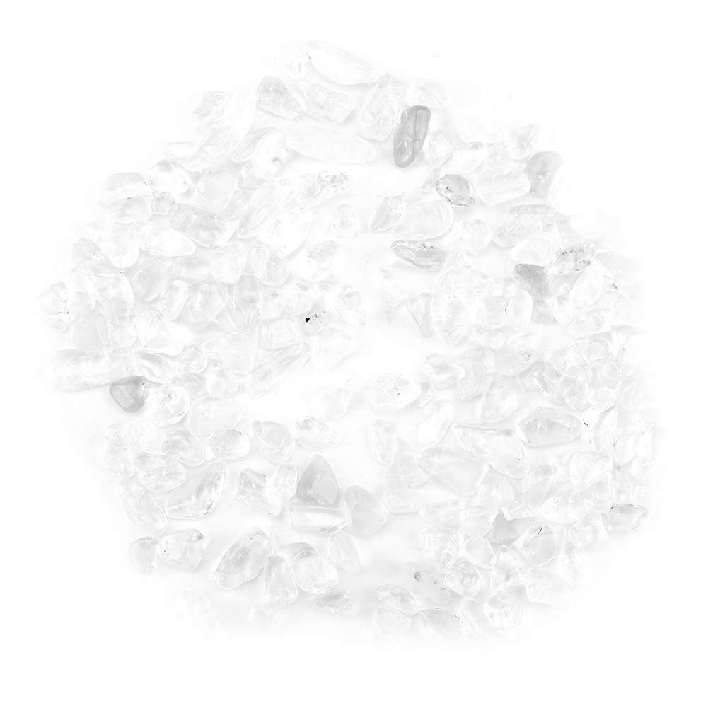 Quartz Stones Tumbled Chips Stone Crushed Crystal Natural Tumbled Stone Chips Crushed Pieces Rocks Healing Home Indoor Decorative Gravel Feng Shui Healing Stones (White)