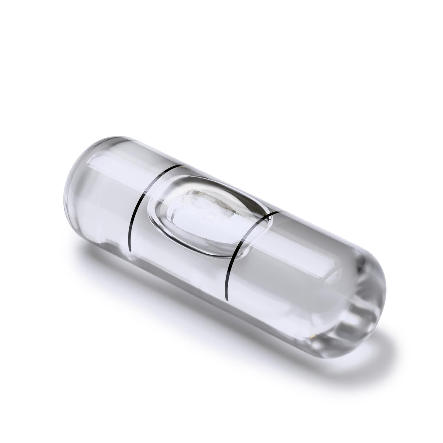 Replacement Level Glass Vial, Spirit Bubble Level, no Nib, Accurate, White, 25mm x 8mm