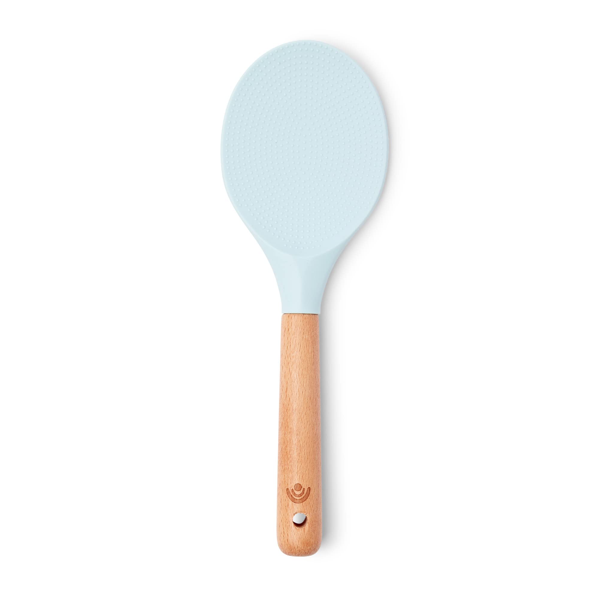 Yum Asia Premium Rice Spatula with Beech Wood Handle and Premium Silicone (Spoon Spatula, Sky Blue)