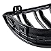 Pair Euro Front Hood Kidney Grille Compatible with E90 323i 325xi 330i 328i 328xi 335i 335xi Pre-Facelift (Double Line, Glossy Black)