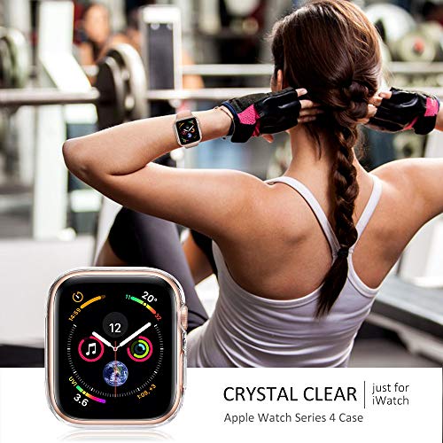 Goton Compatible iWatch Apple Watch Case 40mm Series 4, [ 2 Color Packs ] Soft TPU Shockproof Case Cover Bumper Protector (Clear + Clear, 40mm) - Thumbnail 4