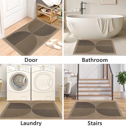 Capslpad Dirt Trap Door Mat 80x120cm, Non Slip Door Mat for Interior Door, Machine Washable Entrance Mat, Durable Jute Look, Indoor Entrance Mat