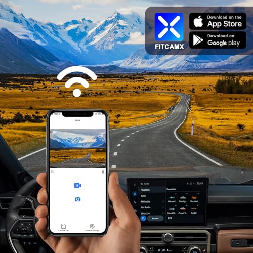 Fitcamx 4K Dash Cam Suitable for Toyota 4Runner 2025-2026 & Hybrid (HD2-35030), OEM Factory Look,2160P UHD Video, Built-in WiFi & APP, Loop Recording G-Sensor, Night Vision, Easy to Install, 64GB Card