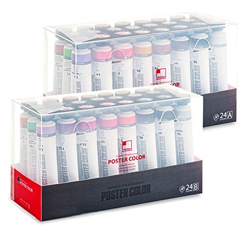 SHINHANOpaque Watercolor Paint 40ml - 24pcs Poster Color A Tube + B Tube