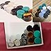 Qmcandy 6 Pairs Natural Stone Ear Plugs Saddle Plugs Ear Gauges Double Flare Expander Piercing Gauge 1/2 inch