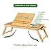 SONGMICS Large Right-Left Handed Laptop Desk Bamboo Bed Tray Tilting Top Drawerthumb 2